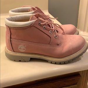 Pink Timberland boots